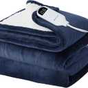 Bedsure Electric Blanket Full Size  Soft Flannel Heated Blanket, Fast Heating with 10 Time Settings & 6 Heat Settings, Warm Gift for Grandma (72x84 inches, Pageant Blue)