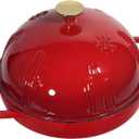 Flavehc Cast Iron Bread Oven With Cloche Lid for Baking - Red Enameled Dutch Oven With Dome Lid for Sourdough - 5 qt