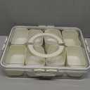 shopwithgreen Divided Serving Tray with Lid and Handle, Portable Snackle Box Charcuterie Container for Party, Veggies, Snack, Fruit, Nuts, Candy, Christmas Tray Snack Box for Entertaining, Picnic (8 Compartments, White)