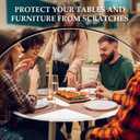 Boao 6 Pcs 60 Inch Round Plastic Fitted Tablecloth with Elastic Edge Design Waterproof Table Cover Plastic Tablecloth Protector for Thanks Giving Christmas Party Table (White)