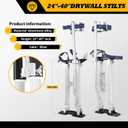 24-40 Inch Aluminum Alloy Drywall Stilts with Sliver for Working at High Places (Silver,24-40 Inch)