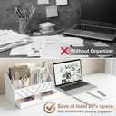 SRIWATANA White Mail Organizer Countertop, 5 Slots Mail Holder with Drawer, Office Desk Organizer, Letter Sorter File Bill Holder Paper Storage for Home Office School
