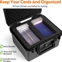 Graded Card Storage Box - Sports Trading Card Slab Case Compatible with PSA CSG SGC Magnetic Card Holder & Top Loaders, Waterproof Boxes - 2 Custom Graded Cards Case Compartments