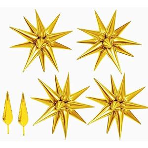 Maylai 50 PCS 40" Large Gold Star Balloons Big Metallic Explosion Star Foil Balloons 12 Point Cone Mylar Spike for Birthday Christmas Party Decoration Happy New Year Balloons 2024 Maylai 50 PCS 40" Large Gold Star Balloons Big Metallic Explosion Star Foil Balloons 12 Point Cone Mylar Spike for Birthday Christmas Party Decoration Happy New Year Balloons 2024