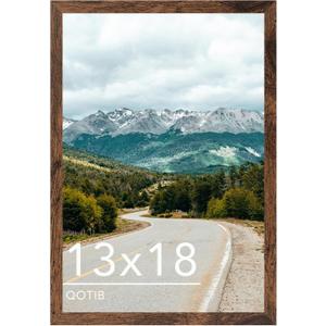 13x18 Picture Frame Deep Brown for Wall Hanging, Wood 13 x 18 Frame Poster Photo Frame for Wall Horizontally or Vertically, Deep Brown, 1 Pack