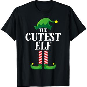 Cutest Elf Matching Family Group Christmas Party Pyjamas T-Shirt