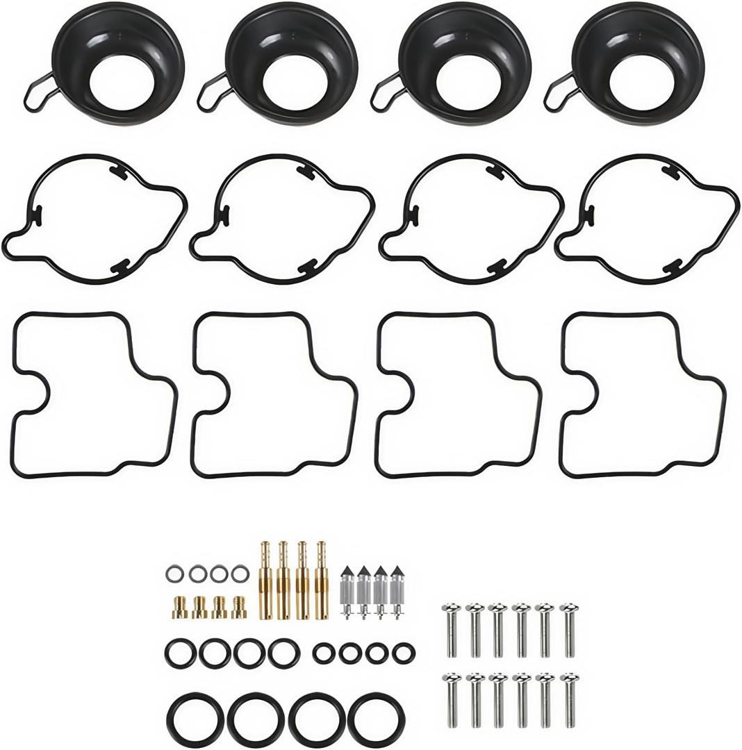 WFLNHB 4 x Carburetor Plunger Diaphragm Repair Kit Replacement for Honda | Replacement for CBR600 F4 1999 2000