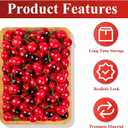 CLESDF 90Pcs Fake Mini Cherries, Artificial Faux Cherries Red and Red Black Cherry Decor, Fake Fruit Decor Simulation Cherry Model for Party Fruit Bowl Home Kitchen Photography Props