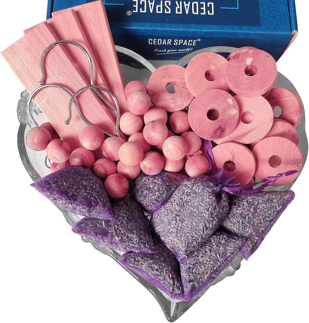 Cedar Blocks for Clothes Storage, Cedar Wood Chips and Balls for Drawer 80PCS, Closet and Kitchen Freshener, 100% Natural Cedar Blocks