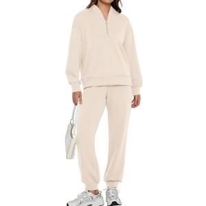 ANRABESS Womens 2 Piece Outfits Sweatsuits Oversized Zip Up Sweatshirt Jogger Sweatpants Tracksuit Sweat Lounge Matching Set XL