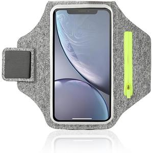 Running Armband Cell Phone Armband with Airpods Bag for iPhone 14 13 Pro 14 Plus 12 11 XR XS, Galaxy S20/S10 Waterproof Sports Phone Holder Case and Zipper Slot Car Keychain for 6.5 Inch Cell Phones