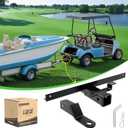10L0L Golf Cart Trailer Hitch Fit for Club Car DS 1982-up Models Fits on Backseat Footrest Compatible with Cargo Boxes, black
