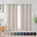 OVZME 100% Blackout Curtains 96 Inch Length 2 Panels Set for Bedroom, Full Light Sound Blocking Energy Efficient Thermal Insulated Curtains for Living Room(Grommets, 2x40Wx96L, Gold)