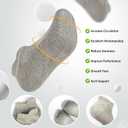 Ankle Athletic Running Sports Low Cut Socks Wicking Arch Support Tab Socks for Men and Women 6 Pairs (Gray, S)