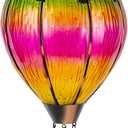 Large Solar Hot Air Balloon Lantern with Flame, Colorful Glass Hanging Balloon Lanterns Outdoor Waterproof Garden Decor for Yard Patio, Birthday Mother's Day Gifts for Women Mom
