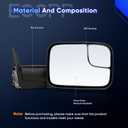 ECCPP Towing Mirrors Replacement fit for Dodge 94-01 for Ram 1500 94-02 for Ram 2500 3500 Pickup Truck Manual Towing Tow Mirrors Left Driver and Right Passenger Pair Set Fits 60177-78C Side Mirrors