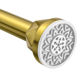 Shower Curtain Rod 32-94 Inches, No Drill Shower Rod Tension, Never Rust Anti-Slip Shower Curtain Rod for Bathroom Window, Adjustable Tension Curtain Rod. Gold