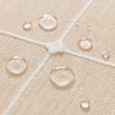 ZeeMart Grid Embroidered Hemmed Tablecloths, Cream 52x52 Inch, Farmhouse Style Heavy Weight Cotton Linen Cream Tablecloths, Boho Plaid Water Resistant Square Table Cloth