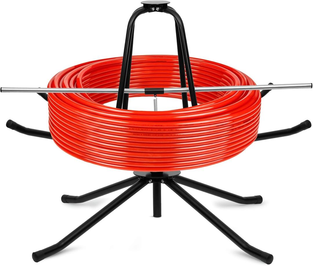 Heavy Duty PEX Piping Uncoiler, PEX Uncoiler for 3/8'' to 1'' or 5/8'' to 1'' Pex Tubing, Multi-function Foldable Pipe Dispenser for Water Tube, Underfloor Heating Pipe, Maximum Load of 440 Pounds