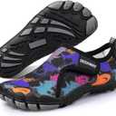 SEEKWAY Barefoot Water Shoes for Kids - Wide Toe Box and Quick-Dry Sand Shoes Toddler for Hiking Swim Beach Pool Kayak Sport Accessories, Camping Essentials Non-Slip for Boys Girls Sizes (10 Little Kid, 2c-107 Black Shark)