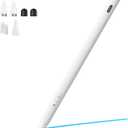 Stylus Pen for iPad, iPhone, Android, 2 in 1 Fast Charge Universal Active Stylus Pen for Touchscreen, Fine Tip, High Sensitivity, Magnetic Stylist Pencil for Samsung, Other Android Phones, Tablets (White)