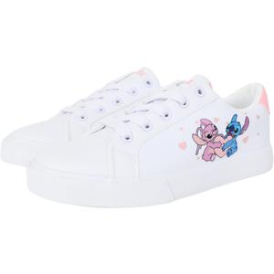 Stitch and Angel Womens Sneakers Low Top Lace Up - White - 10