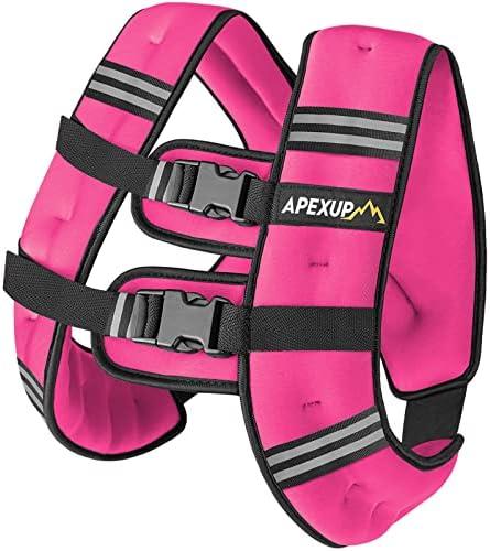 APEXUP Weighted Vest with 20lbs Weights and Reflective Stripe, Weight Vest Men Women for Workout, Strength Training, Running