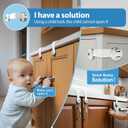 2 x Child Safety Cabinet Locks, 2-Pack Baby Proofing Latches with Safe Quick & Easy 3M Adhesive, No Drilling/Screws Childproofing Strap Locks for Drawer, Furniture, Door, Fridge, Oven & Toilet Seat