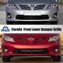 Front Center Bumper Lower Grille Corolla Black Direct Insert Replacement Grill Compatible with Toyota Corolla Sedan 4-Door 2011-2013 5311202280 TO1036125