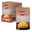 Idahoan Smoky Cheese & Bacon Mashed Potatoes, Naturally Gluten-Free, 100% Real Idaho Potatoes, 4 servings per bag, 4 ounce (Pack of 12) (EXP 10/15/26)