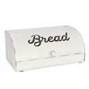 AuldHome Design Rustic White Bread Box; Farmhouse Vintage Enamelware Countertop Bread Bin (Regular)