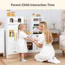 Wooden Play Kitchen Set with Tall Toy Fridge Pretend Play for Kids 3Y+, 35.4 x 36 x 12.6 inches