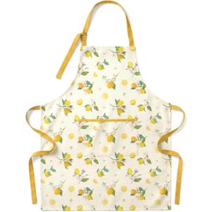 Apron for Women with Pockets, Cooking & Baking | Linen-textured, adjustable neck strap, divided pockets, cooking and baking