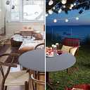 Obstal Fitted Round Table Cloth, Reversible Waterproof Stain Resistant Elastic Stretch Tablecloth, Wipe Clean Table Cover for Outdoor/Indoor Use, Fits Round Tables up to 48" - 56" Diameter, Grey