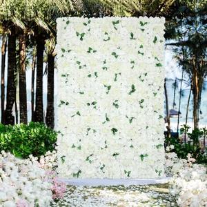 LJIE-House White Flower Wall Backdrop 12Pcs 15x15Inch Artificial 3D Rose Floral Wall Decor Wedding Background for Party Baby Shower Birthday Decor