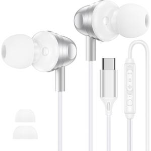Wired Earbuds USB C In Ear Headphones for iPhone 17 Pro Max 17e 17Pro 17 Air iPhone 16 Pro Max 16 15 Plus 16e i Phone 17 Ear Buds Wired Headphones with Type C Plug Earphones Ear Phones with Microphone