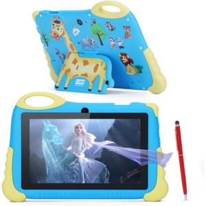 C idea 7 inches Tablet for Kids Age 3-7,Android 13 Kids Tablet, Pre-Installed Learning Educational Apps Todder Tablet, HD IPS Screen for Eye Protection,BT, WiFi, Dual Camera, Gift for Kids (Blue)