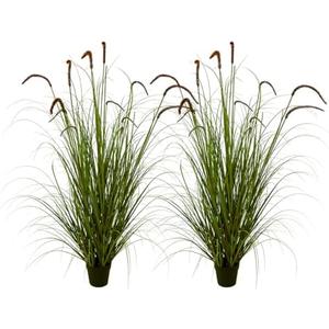 AfanD Artificial Plant 5ft(2pack) Tall Artificial Grass Plant,Faux Plants Indoor Home Decorative Artificial Plants & Flowers in Pot Fake Plant, House Plant Indoor