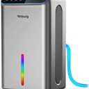 Dehumidifier for Home 1000 sq.ft - Small Quiet Dehumidifier with Auto Shut Off, Aromatherapy, 3 Gear Timer, Sleep Mode, 7-Color LED Light, Drain Hose for Bedroom, Bathroom, Basement, RV(Matte Silver)