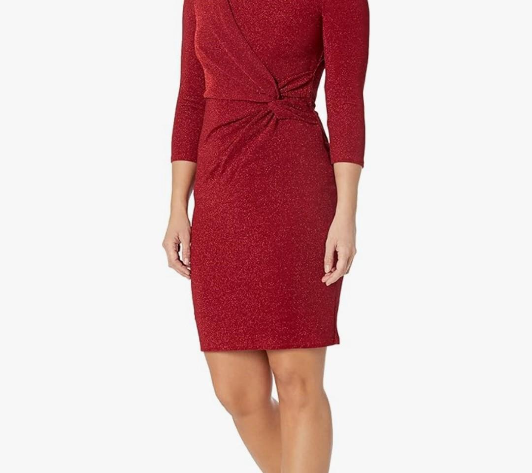 Jessica Howard Womens Mini Knit Lined Casual Long Sleeve Daytime Dress (20 W)