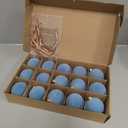 Brightown 15 Pcs Light Blue Velvet Christmas Balls, 3.15 Inch Velvet Ornaments for Christmas Tree, Christma Tree Flocked Ornaments Balls for Family Holiday Wedding Party Xmas Hanging Decoration