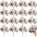 Zeyune 16 Bunches 12 Inch Artificial Mini Rose Bouquet 160 Heads Bridal Flower Bouquets Fake Silk Rose Bulk for Valentine's Day Wedding Bridal Shower Home Office Garden(Pink and Purple)