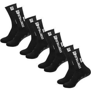 Men's Athletic Rubber Grip Socks, Dotted Pattern, 4 Pairs (One Size Tall)