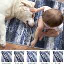 Lansny Modern Abstract Runner Rug 2x5, Navy Blue Washable Entryway Kitchen Runner Non-Slip Soft Hallway Rug Runner Thin Print Faux Wool Carpet for Bedroom Laundry Room Indoor