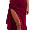 Women's Backless High Split Strapless Long Prom Formal Cocktail Dress for Women (M)