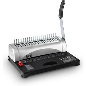 Lumoshine Binding Machine, 21-Hole, 450 Sheets, Comb Binding Machines for Letter, A4, A5 or Smaller Sizes Paper, Perfect for Homeschool Use (Silver)
