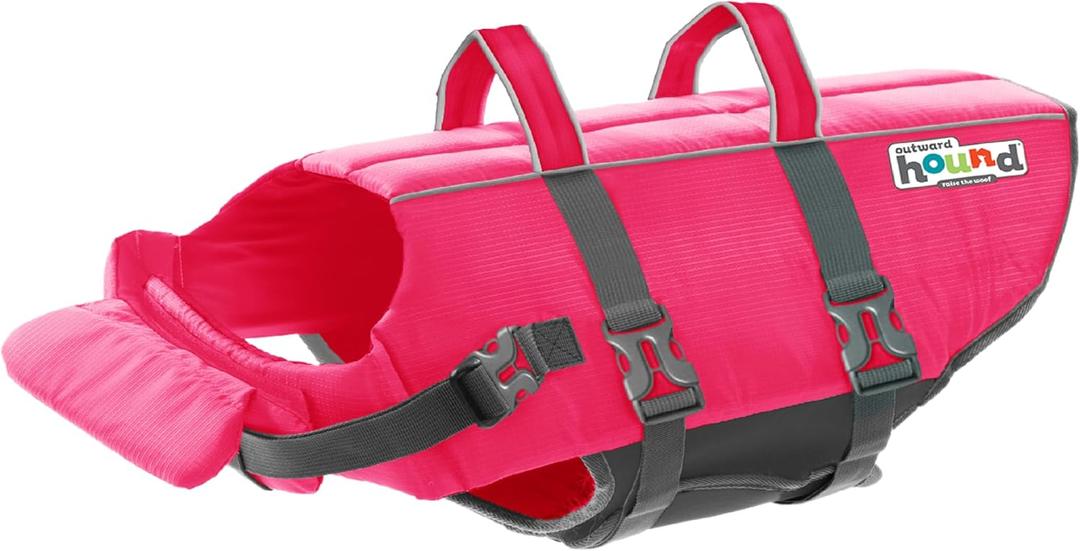 Outward Hound Granby Splash Pink Dog Life Jacket, Medium (Medium (Chest Girth: 21"-27"))