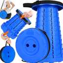 Fishboy Upgraded Collapsible Stool, 400lbs Max Weight, Lightweight But Sturdy, Portable Retractable Folding Telescoping Foldable Camping Stool for Adults Outdoor Fishing Hiking Gardening Travel BBQ (All Blue)