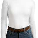 Women's Turtleneck Long Sleeve Shirts Slim Fitted Based Thermal Underwear Lightweight Active Shirt Fall Clothes 2025 (White, M)