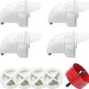MAFONE DIY Chicken Feeder No Waste,Mess Cups Kit for Gravity Automatic Chickens Bucket Feeder Fit for Buckets, Barrels, Bins,Troughs,Rain Proof Poultry Feeder Port(4 White Ports,1 Hole Saw)